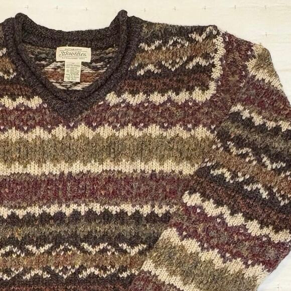VTG St. John's Bay Fair Isle Sweater Women's XL | Multi-Color | V-Neck Knit - Picture 2 of 10